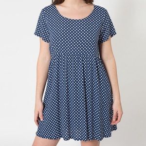 American Apparel Blue Polkadot babydoll dress